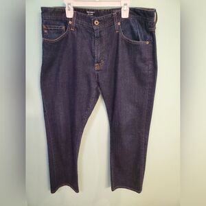 The Everett By Adriano Goldschmied Men's Slim Straight Dark Blue Denim Jeans